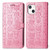 For iPhone 13 mini Cute Cat and Dog Embossed Horizontal Flip Leather Case with Holder & Card Slots & Wallet & Lanyard (Pink)