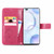 For Honor 50 Pro Four-leaf Clasp Embossed Buckle Mobile Phone Protection Leather Case with Lanyard & Card Slot & Wallet & Bracket Function(Magenta)