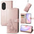 For Honor 50 SE Four-leaf Clasp Embossed Buckle Mobile Phone Protection Leather Case with Lanyard & Card Slot & Wallet & Bracket Function(Rose Gold)