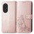 For Honor 50 SE Four-leaf Clasp Embossed Buckle Mobile Phone Protection Leather Case with Lanyard & Card Slot & Wallet & Bracket Function(Rose Gold)