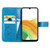 For Samsung Galaxy A13 4G Four-leaf Clasp Embossed Buckle Leather Phone Case(Blue)