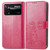 For Xiaomi Poco X4 Pro 5G Four-leaf Clasp Embossed Buckle Leather Phone Case(Magenta)