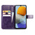 For Samsung Galaxy M23 Four-leaf Clasp Embossed Buckle Leather Phone Case(Purple)