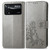For Xiaomi Poco X4 Pro 5G Four-leaf Clasp Embossed Buckle Leather Phone Case(Gray)