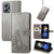For Xiaomi Redmi Note 11T 5G Four-leaf Clasp Embossed Buckle Flip Leather Phone Case(Gray)