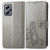 For Xiaomi Redmi Note 11T 5G Four-leaf Clasp Embossed Buckle Flip Leather Phone Case(Gray)