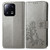 For Xiaomi 13 Pro Four-leaf Clasp Embossed Buckle Leather Phone Case(gray)