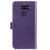 For LG K40S  Four-leaf Clasp Embossed Buckle Mobile Phone Protection Leather Case with Lanyard & Card Slot & Wallet & Bracket Function(Purple)