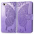 For iPhone SE 2022 / SE 2020 Butterfly Love Flower Embossed Horizontal Flip Leather Case with Bracket / Card Slot / Wallet / Lanyard(Light Purple)