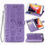 For iPhone SE 2022 / SE 2020 Cute Cat and Dog Embossed Horizontal Flip Leather Case with Bracket / Card Slot / Wallet / Lanyard(Purple)