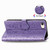 For iPhone SE 2022 / SE 2020 Cute Cat and Dog Embossed Horizontal Flip Leather Case with Bracket / Card Slot / Wallet / Lanyard(Purple)