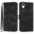 For iPhone XR Line Pattern Skin Feel Leather Phone Case(Black)