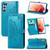 For Samsung Galaxy S21 FE Halfway Mandala Embossing Pattern Horizontal Flip Leather Case with Holder & Card Slots & Wallet & Lanyard(Blue)