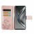 For Honor V40 5G Four-leaf Clasp Embossed Buckle Mobile Phone Protection Leather Case with Lanyard & Card Slot & Wallet & Bracket Function(Rose Gold)