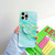 For iPhone 12 mini Thickened TPU Glazed Marble Pattern Case with Folding Holder(Green)