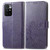 For Xiaomi Redmi 10 Four-leaf Clasp Embossed Buckle Mobile Phone Protection Leather Case with Lanyard & Card Slot & Wallet & Bracket Function(Purple)
