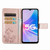 For OPPO A97 5G Four-leaf Clasp Embossed Buckle Leather Phone Case(Rose Gold)