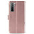 For Huawei Nova 7SE/P40 lite 5G Four-leaf Clasp Embossed Buckle Mobile Phone Protection Leather Case with Lanyard & Card Slot & Wallet & Bracket Function(Rose Gold)