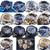 Winner Leisure Skeleton Diamond Luminous Pointer Watch Men Manual Mechanical Watch(Blue Belt Silver Shell Blue Face)