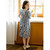 Girls Print Floral Puff Sleeve Dress (Color:Blue Size:140cm) Girls Print Floral Puff Sleeve Dress (Color:Blue Size:140cm)