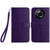 For Realme 11 Rhombic Texture Leather Phone Case with Lanyard(Purple)