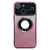 For iPhone 13 Large Window MagSafe Gradient Glitter Electroplating TPU Phone Case(Rose Red)