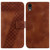 For iPhone XR 7-shaped Embossed Leather Phone Case(Brown)