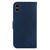 For iPhone XS Max Little Tiger Embossed Leather Phone Case(Dark Blue)