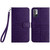 For Xiaomi Redmi Note 10 5G Rhombic Texture Leather Phone Case with Lanyard(Purple)