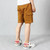 Boys Cotton Casual Overalls Shorts (Color:Chocolate Size:120cm)