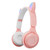 M6 Luminous Cat Ears Two-color Foldable Bluetooth Headset with 3.5mm Jack & TF Card Slot(Pink)