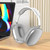 Wireless Bluetooth Headphones Noise Reduction Stereo Gaming Headset(Silver)