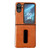 For OPPO Find N2 Flip Crazy Horse Texture PU Shockproof Phone Case with Holder(Yellow)