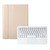 AK10-A 2 in 1 Detachable Bluetooth Keyboard + Lambskin Texture TPU Protective Leather Tablet Case with Touchpad & Holder for Lenovo Qitian K10 TB-X6C6X(Gold)