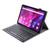 AK10 2 in 1 Detachable Bluetooth Keyboard + Lambskin Texture TPU Protective Leather Tablet Case with Holder for Lenovo Qitian K10 TB-X6C6X(Black)