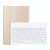 YAK10 2 in 1 Detachable Round Keycap Bluetooth Keyboard + Lambskin Texture TPU Protective Leather Tablet Case with Holder for Lenovo Qitian K10 TB-X6C6X(Gold)