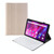 YAK10 2 in 1 Detachable Round Keycap Bluetooth Keyboard + Lambskin Texture TPU Protective Leather Tablet Case with Holder for Lenovo Qitian K10 TB-X6C6X(Gold)
