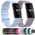 18mm Silver Color Buckle TPU Wrist Strap Watch Band for Fitbit Charge 4 / Charge 3 / Charge 3 SE, Size: L(Navy Blue)