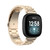 For Fitbit Versa 3 / Fitbit Sense 3-Beads Stainless Steel Watch Band with Disassembly Tools(Champagne Gold)