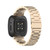 For Fitbit Versa 3 / Fitbit Sense 3-Beads Stainless Steel Watch Band with Disassembly Tools(Champagne Gold)