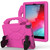 For iPad Mini 5/4/3/2/1 EVA Material Children Flat Anti Falling Cover Protective Shell With Thumb Bracket(RoseRed)
