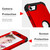 For iPhone SE 2022 / SE 2020 Silicone + PC Three-piece Anti-drop Mobile Phone Protection Back Cover(Red)