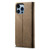 For iPhone 15 Pro Max Denim Texture Casual Style Horizontal Flip Leather Case(Khaki)