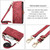 For iPhone 15 Plus Geometric Zipper Wallet Side Buckle Leather Phone Case with Crossbody Lanyard(Red)