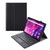 AK10-A 2 in 1 Detachable Bluetooth Keyboard + Lambskin Texture TPU Protective Leather Tablet Case with Touchpad & Holder for Lenovo Qitian K10 TB-X6C6X(Black)
