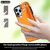 For iPhone 14 Pro Max Non-slip Full Coverage Ring PU Phone Case with Wristband(Orange)