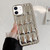 For iPhone 12 3D Grid Texture TPU Phone Case(Silver)