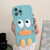 For iPhone 15 Pro Max Wave Edge Big Duck Silicone Phone Case with Wristband(Blue)