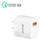 TE-005 QC3.0 18W USB Fast Charger with 1m 3A USB to 8 Pin Cable, US Plug(White)