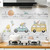 90x30cm Small Kitchen Stove Tile Oil Smoke Stickers  Waterproof And Anti Oil Stain Cartoon Wallpaper, Style: Station Wagon